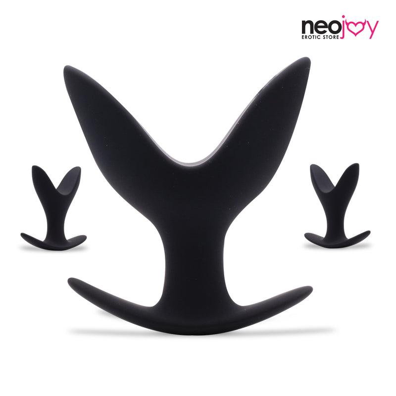 Neojoy Plug Anal Expansible en Silicone Noir avec Base Plate video
