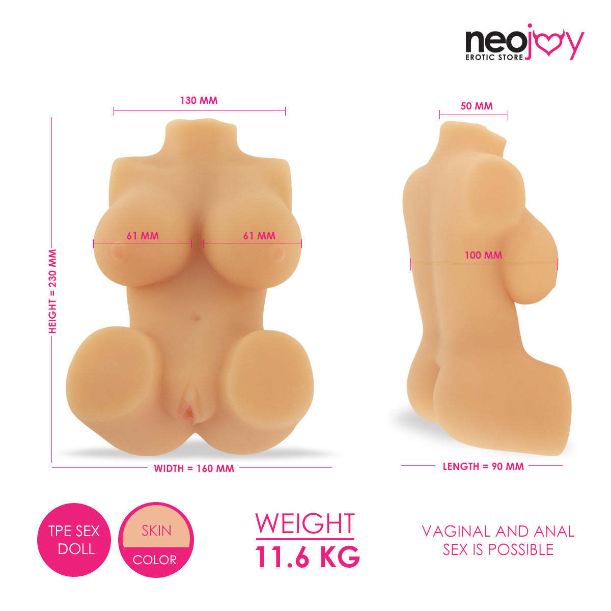 Neojoy  Poupe Sexuelle Jane 1,55 kg  Peau