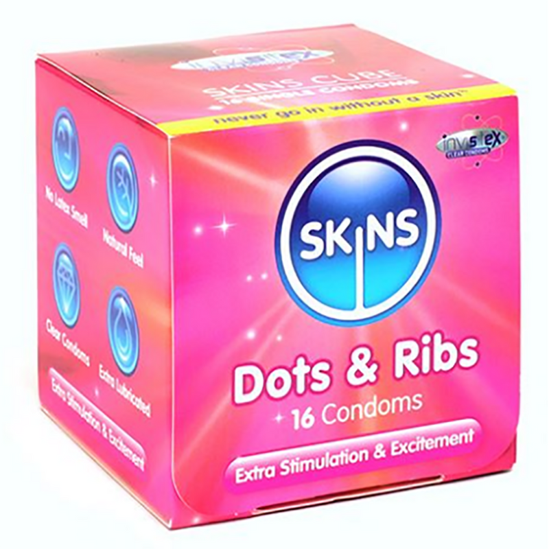 Skins Préservatifs Dots & Ribs Cube 16 Pack video