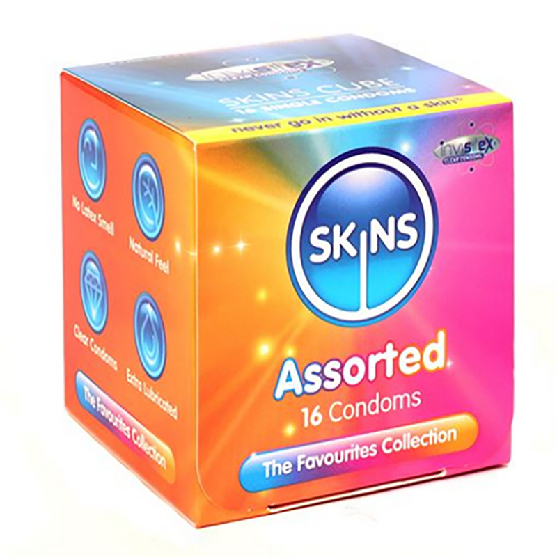 Skins Préservatifs Assortis Cube 16 Pack-D video