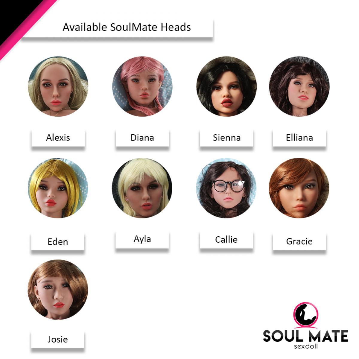 SoulMate Dolls - Eden Tête avec Torse de Poupée Sexuelle - Brun Clair