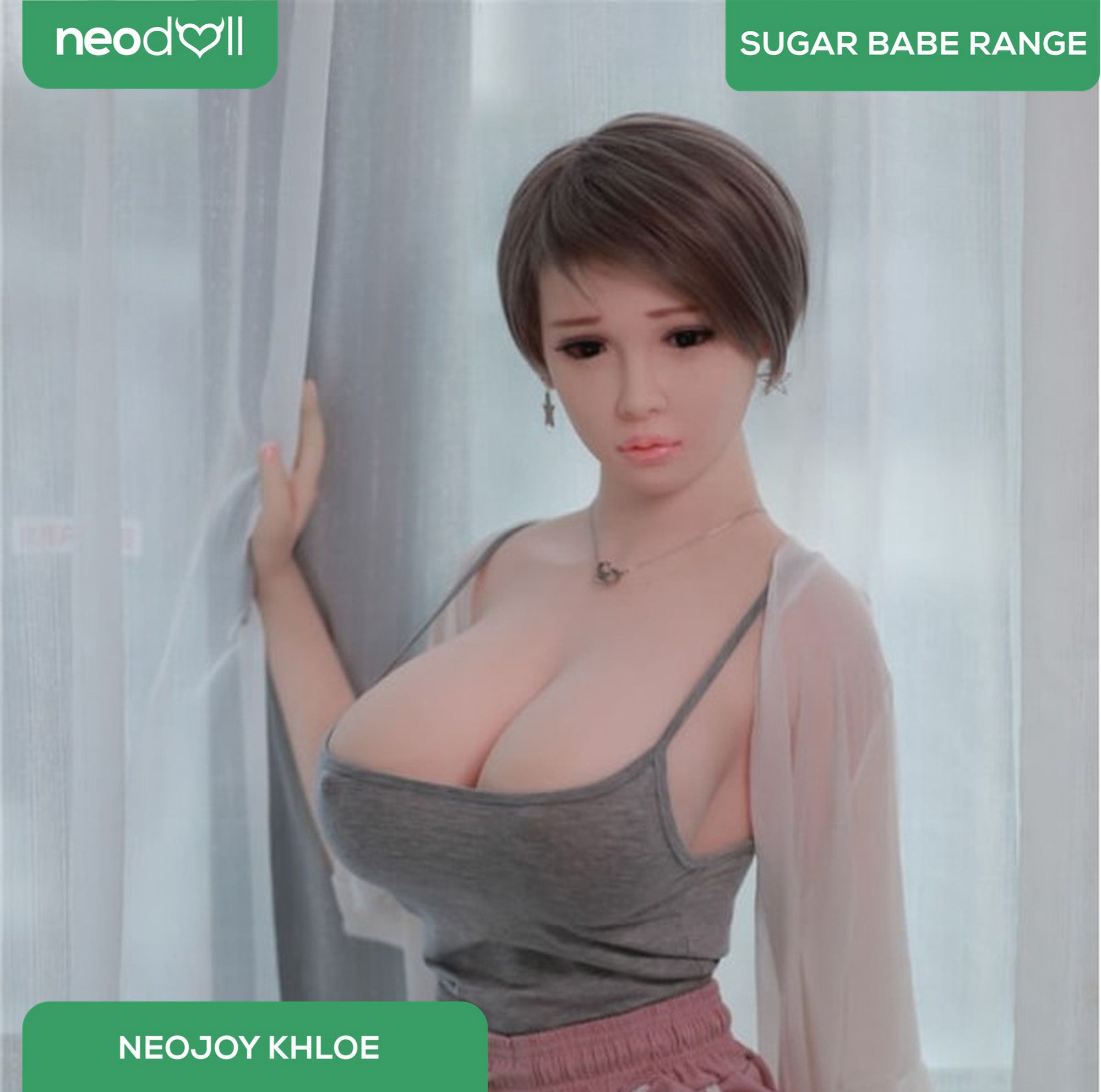 Neodoll Sugar Babe - Khloe - Poupée de Sexe Réaliste - 170cm - Gel Sein - Blanche