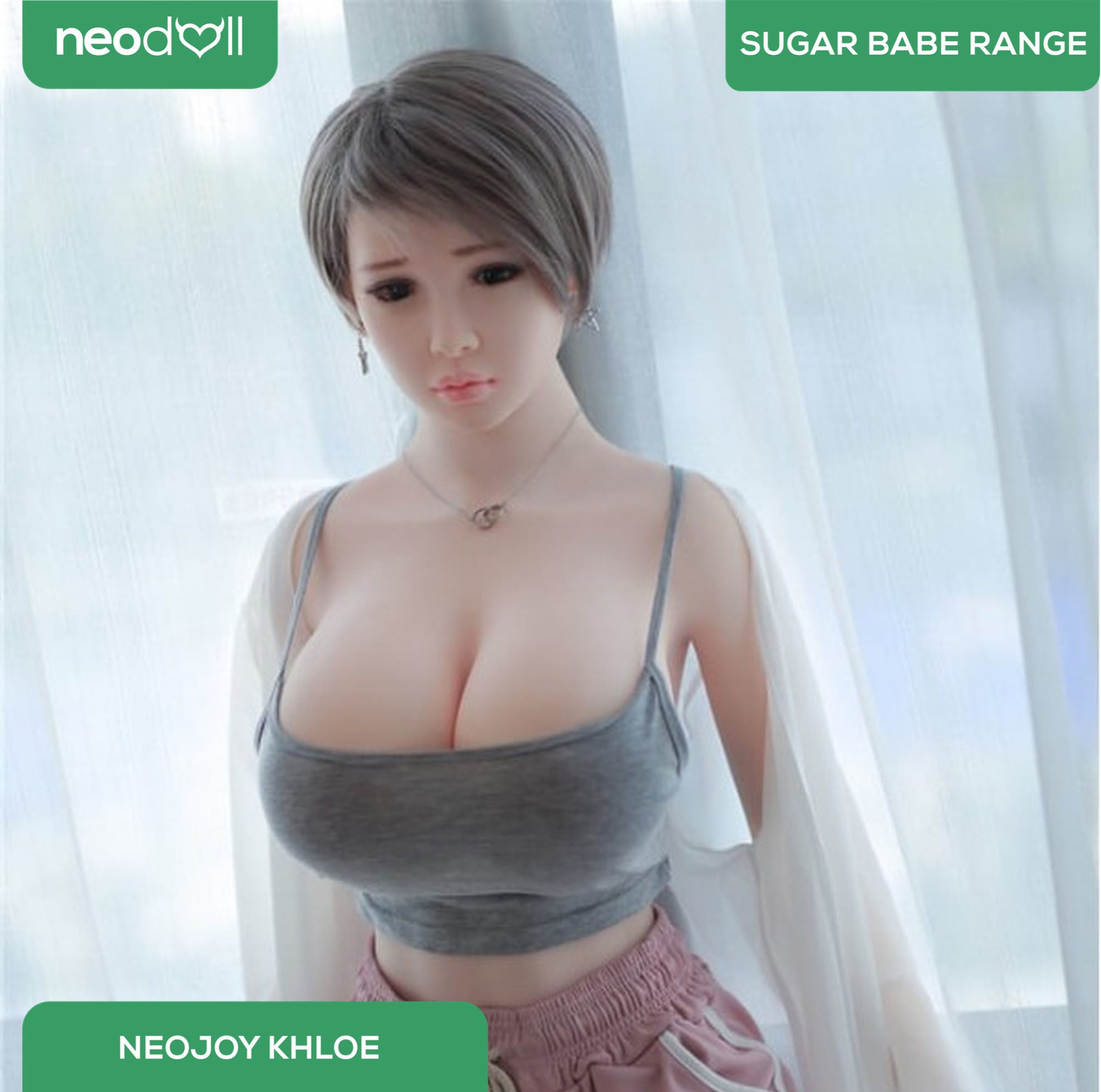Neodoll Sugar Babe - Khloe - Poupée de Sexe Réaliste - 170cm - Gel Sein - Blanche