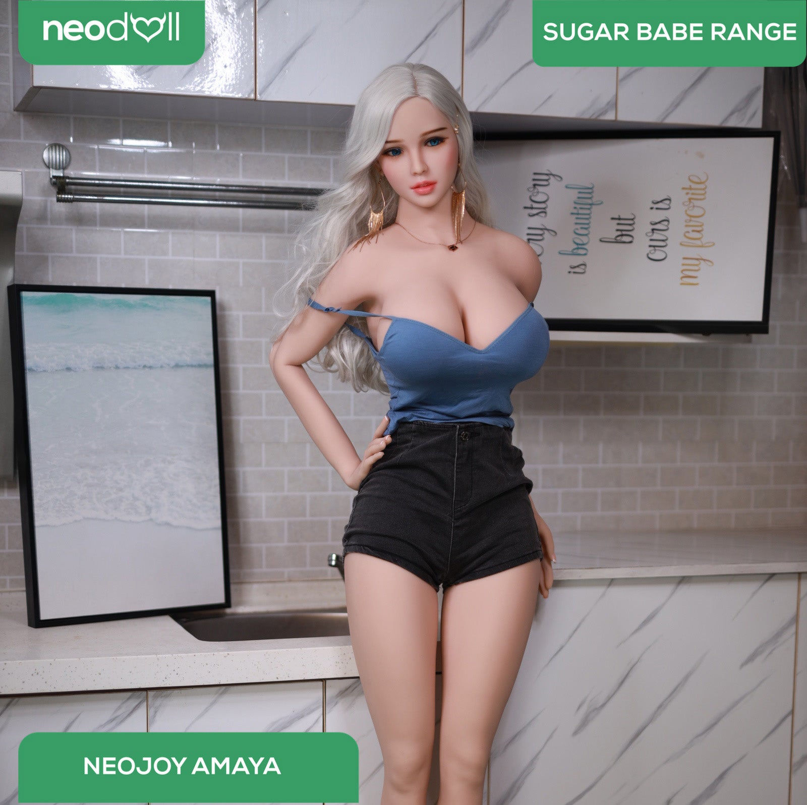 Neodoll Sugar Babe - Amaya - Poupée de Sexe Réaliste - 170cm - Gel Sein - Blanche
