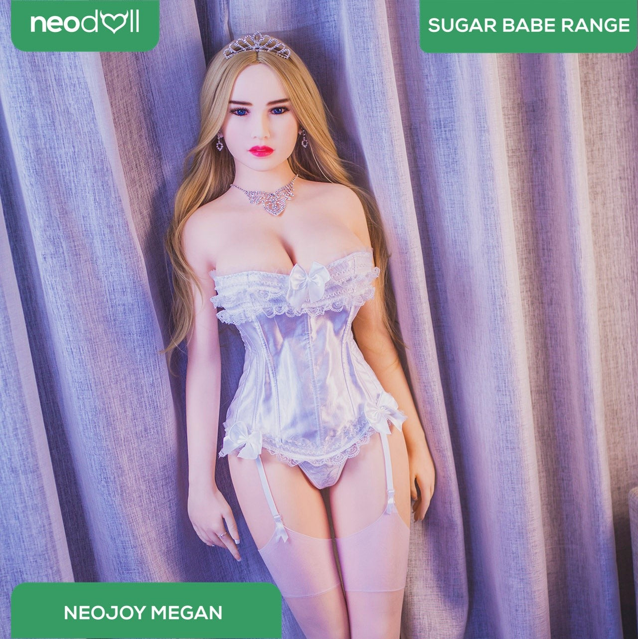 Neodoll Sugar Babe - Megan - Poupée de Sexe Réaliste - Gel Sein - Utérus - 163cm - Blanche