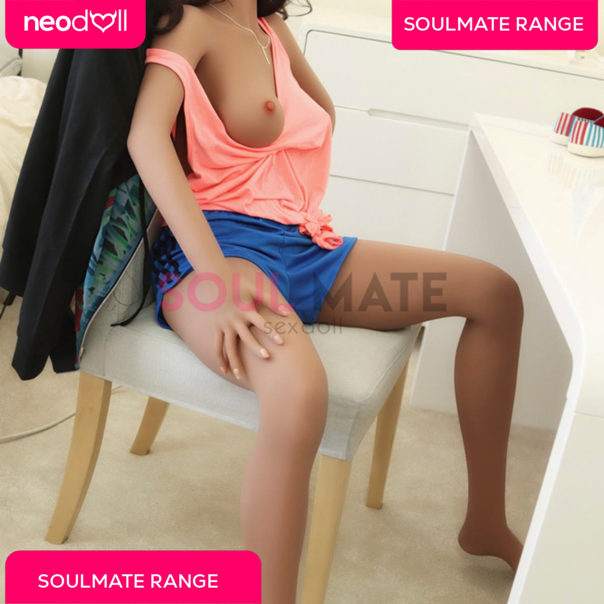 SoulMate - Alyssa - Poupée de Sexe Réaliste - 157cm - Brun Clair