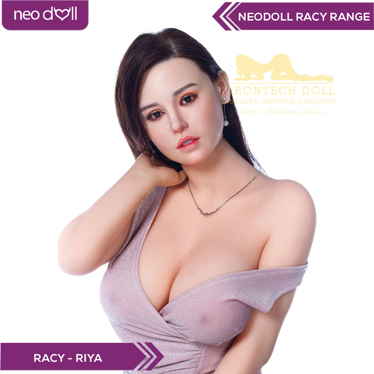 Neodoll Racy Riya - Poupée de Sexe Hybride en TPE Silicone - 161cm - Blanche