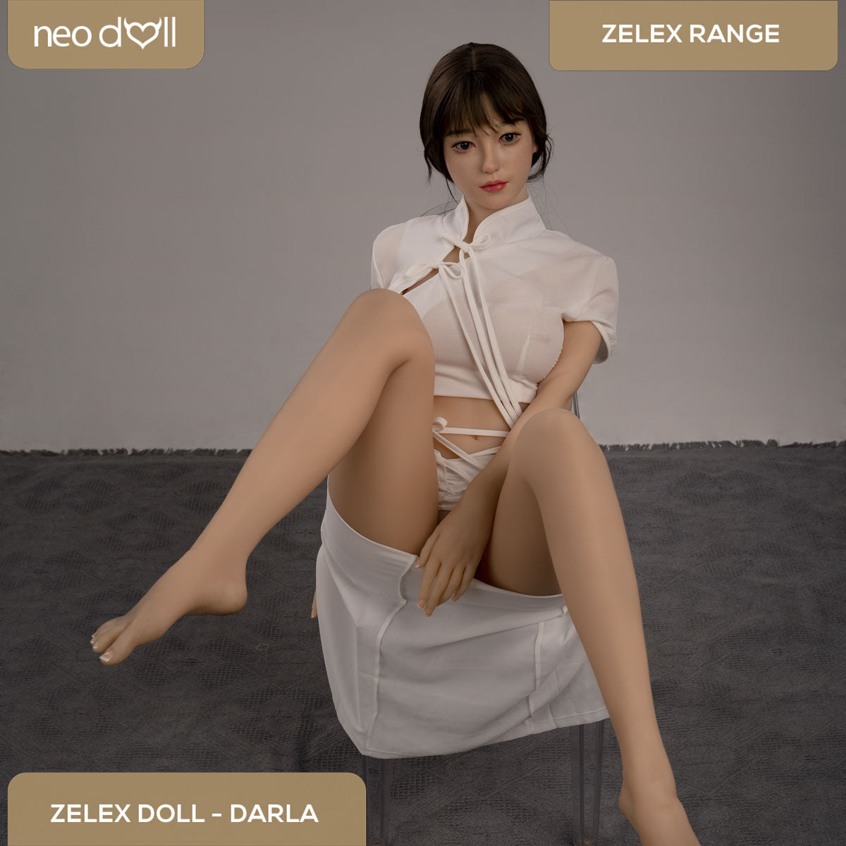 Zelex Doll - Darla - Poupée de Sexe Hybride en TPE Silicone - 160cm - Gel Sein - Naturel