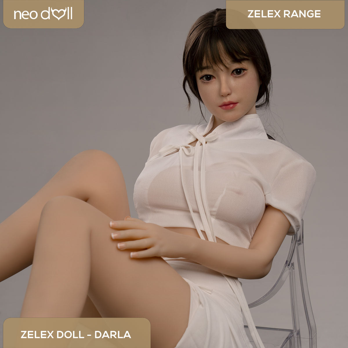 Zelex Doll - Darla - Poupée de Sexe Hybride en TPE Silicone - 160cm - Gel Sein - Naturel