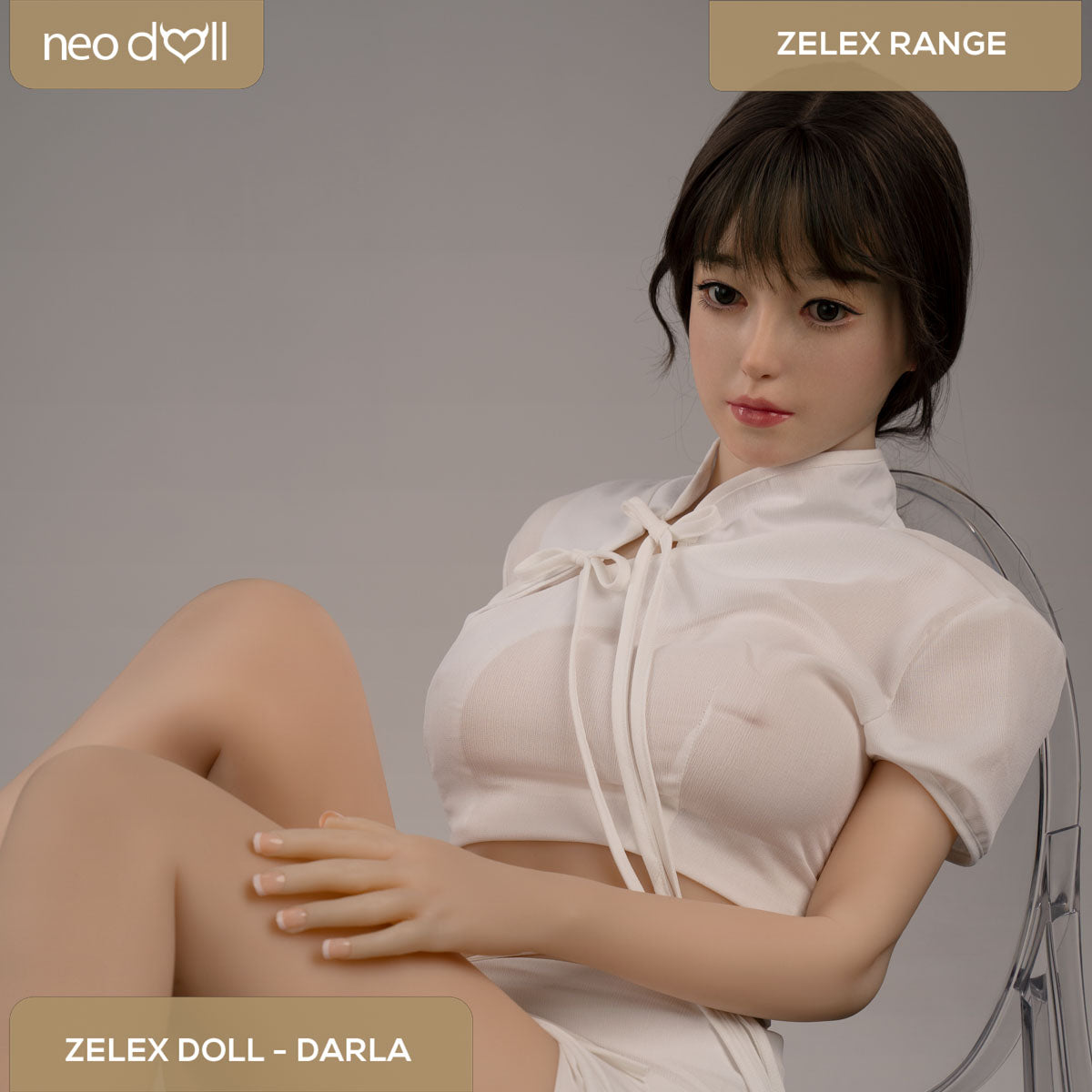 Zelex Doll - Darla - Poupée de Sexe Hybride en TPE Silicone - 160cm - Gel Sein - Naturel