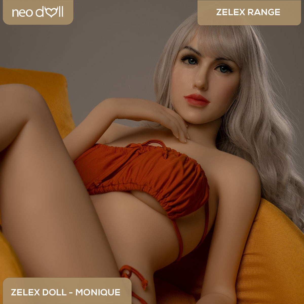 Zelex Doll - Monique - Poupée de Sexe Hybride en TPE Silicone - 160cm - Gel Sein - Naturel