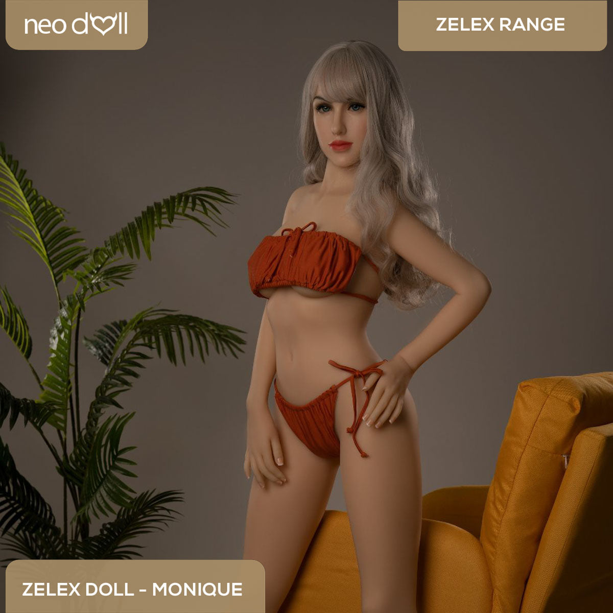 Zelex Doll - Monique - Poupée de Sexe Hybride en TPE Silicone - 160cm - Gel Sein - Naturel