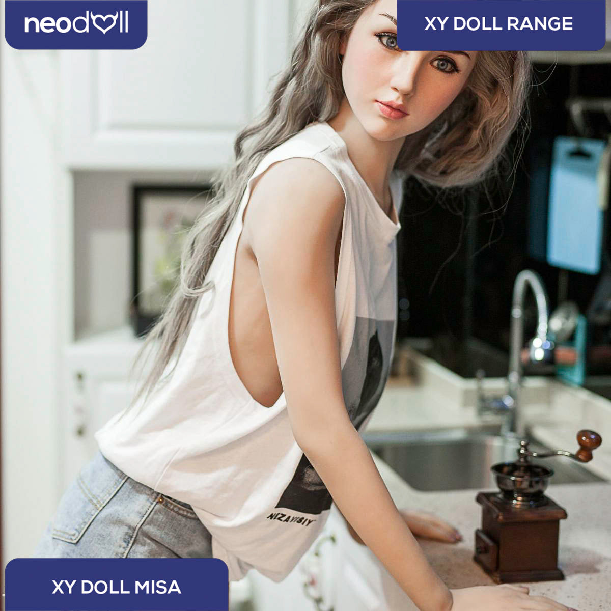 XYDoll - Misa - Poupée de Sexe Hybride en TPE Silicone - 170cm - Cheveux Implémentés - Gel Sein - Naturel