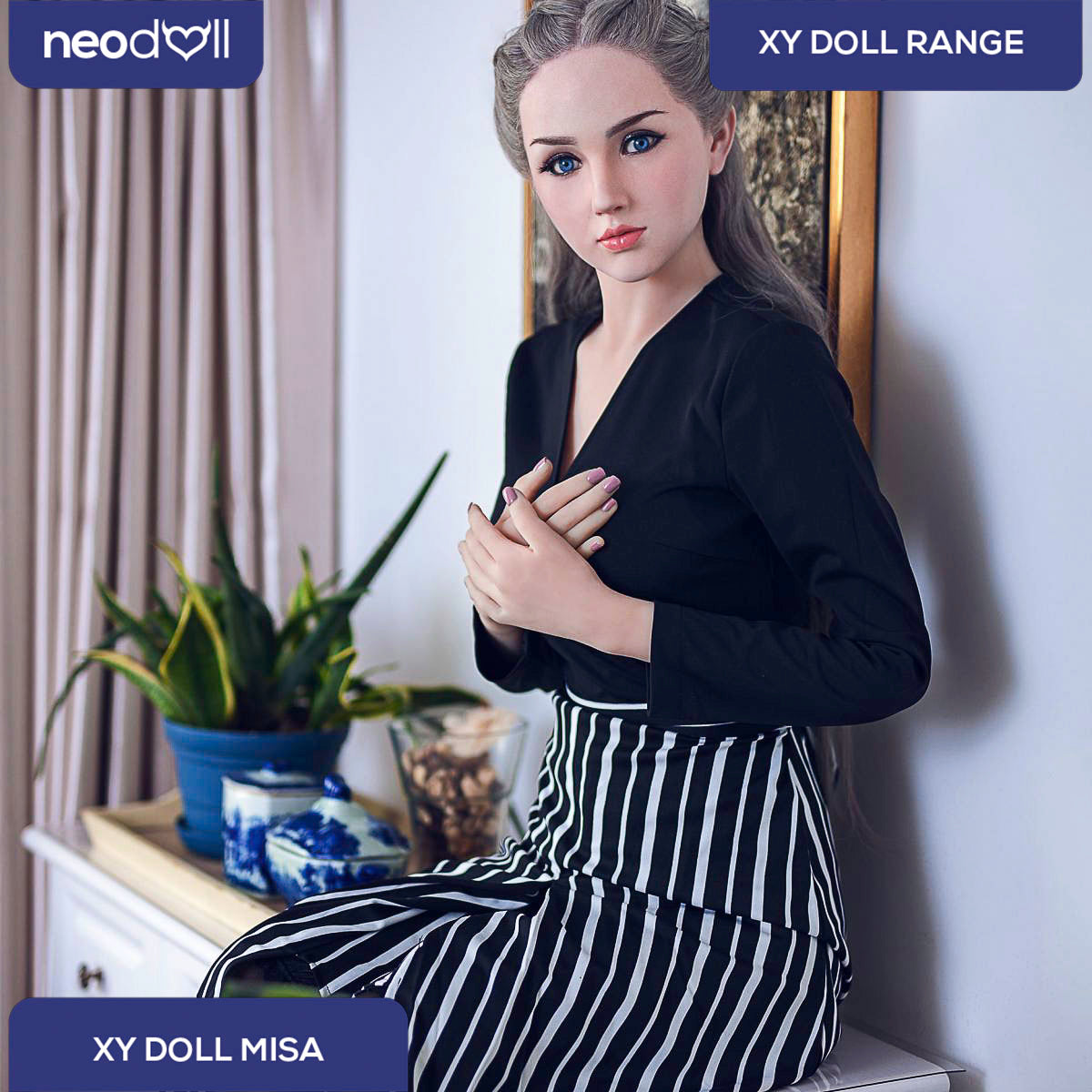 XYDoll - Misa - Poupée de Sexe Hybride en TPE Silicone - 170cm - Cheveux Implémentés - Gel Sein - Naturel