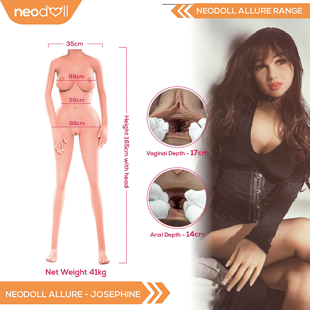 Neodoll Allure Josephine - Poupée de Sexe Réaliste - 165cm - Bronzer