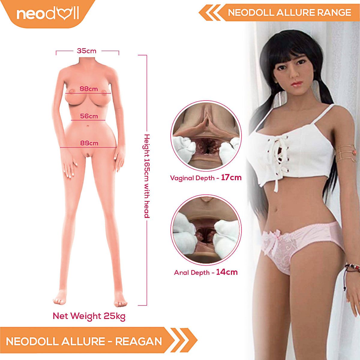 Neodoll Allure Reagan - Poupée de Sexe Réaliste - 165cm - Bronzer