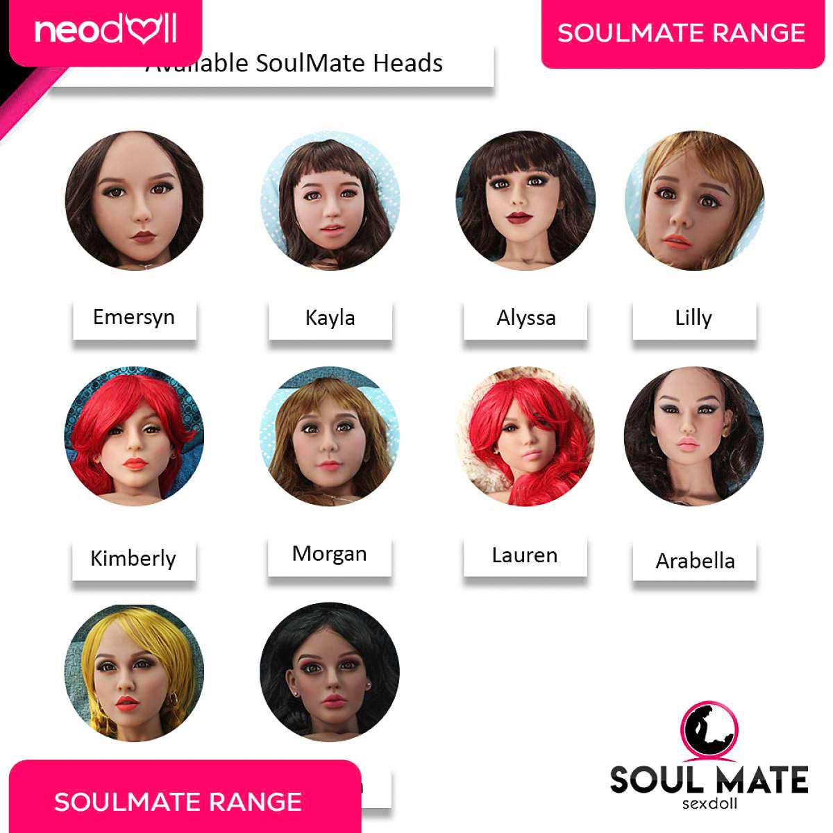 SoulMate Dolls - Arabella Tête avec Torse de Poupée Sexuelle - Brun Clair