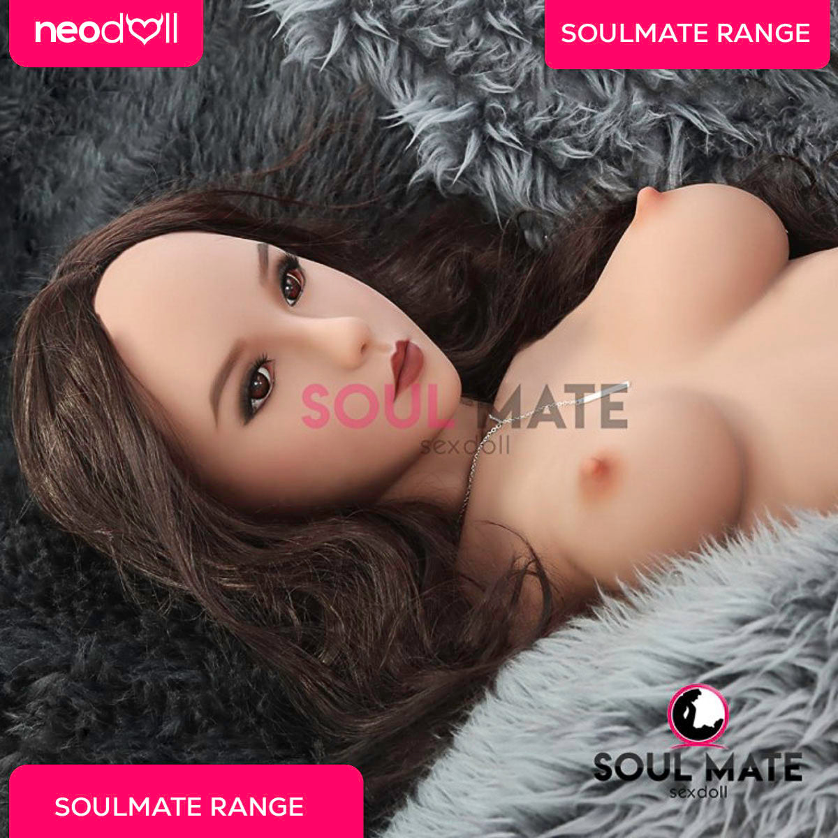 SoulMate Dolls - Emersyn Tête avec Torse de Poupée Sexuelle - Brun Clair