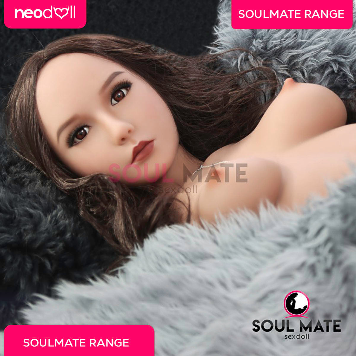 SoulMate Dolls - Emersyn Tête avec Torse de Poupée Sexuelle - Brun Clair