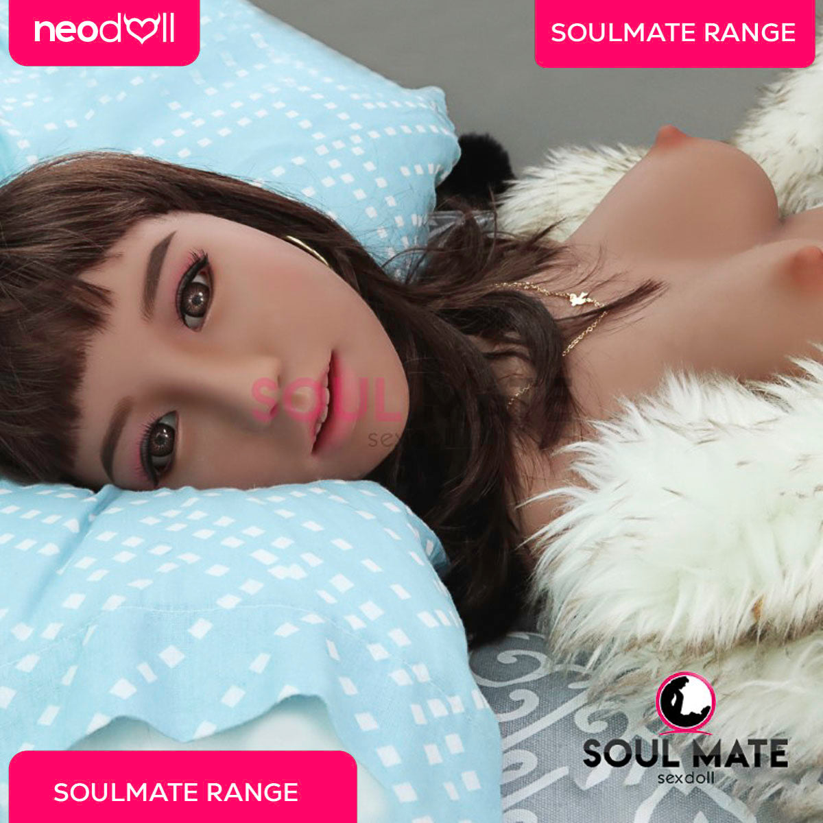 SoulMate Dolls - Kayla Tête avec Torse de Poupée Sexuelle - Brun Clair