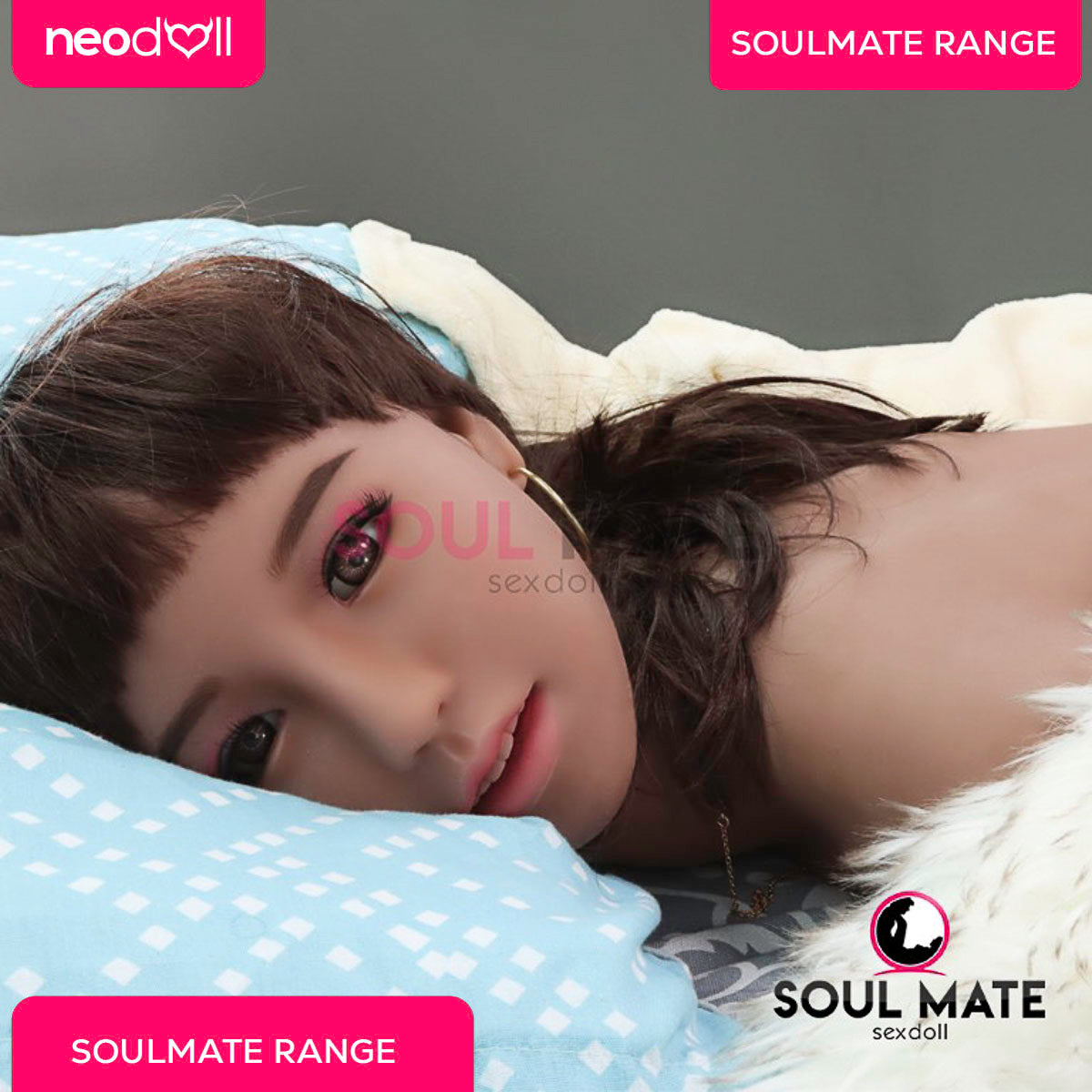 SoulMate Dolls - Kayla Tête avec Torse de Poupée Sexuelle - Brun Clair