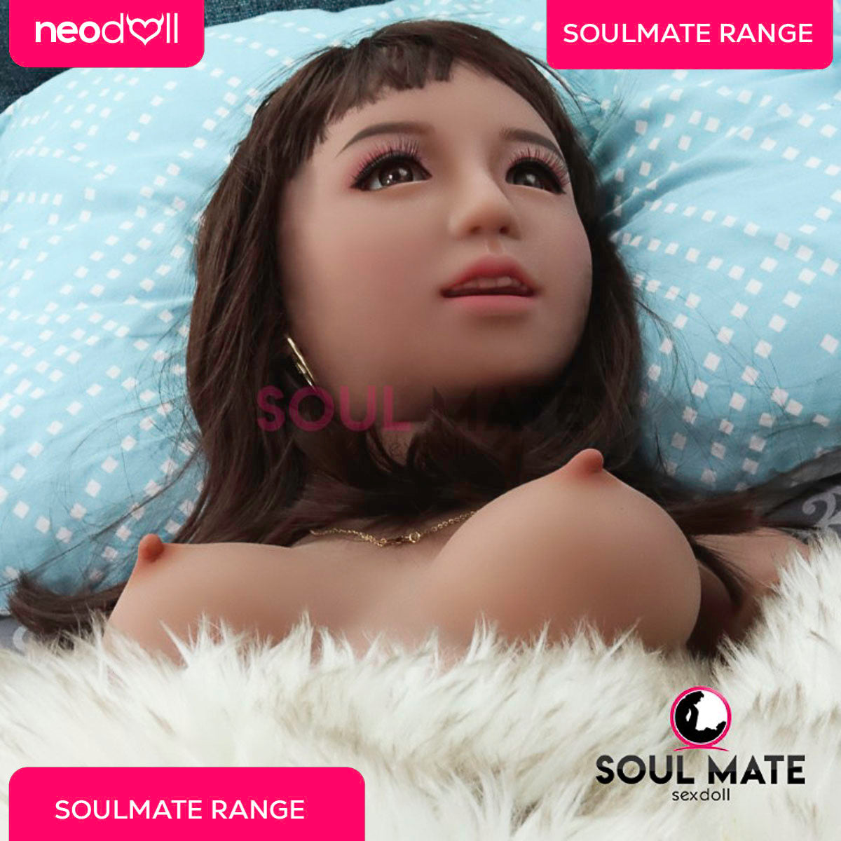 SoulMate Dolls - Kayla Tête avec Torse de Poupée Sexuelle - Brun Clair