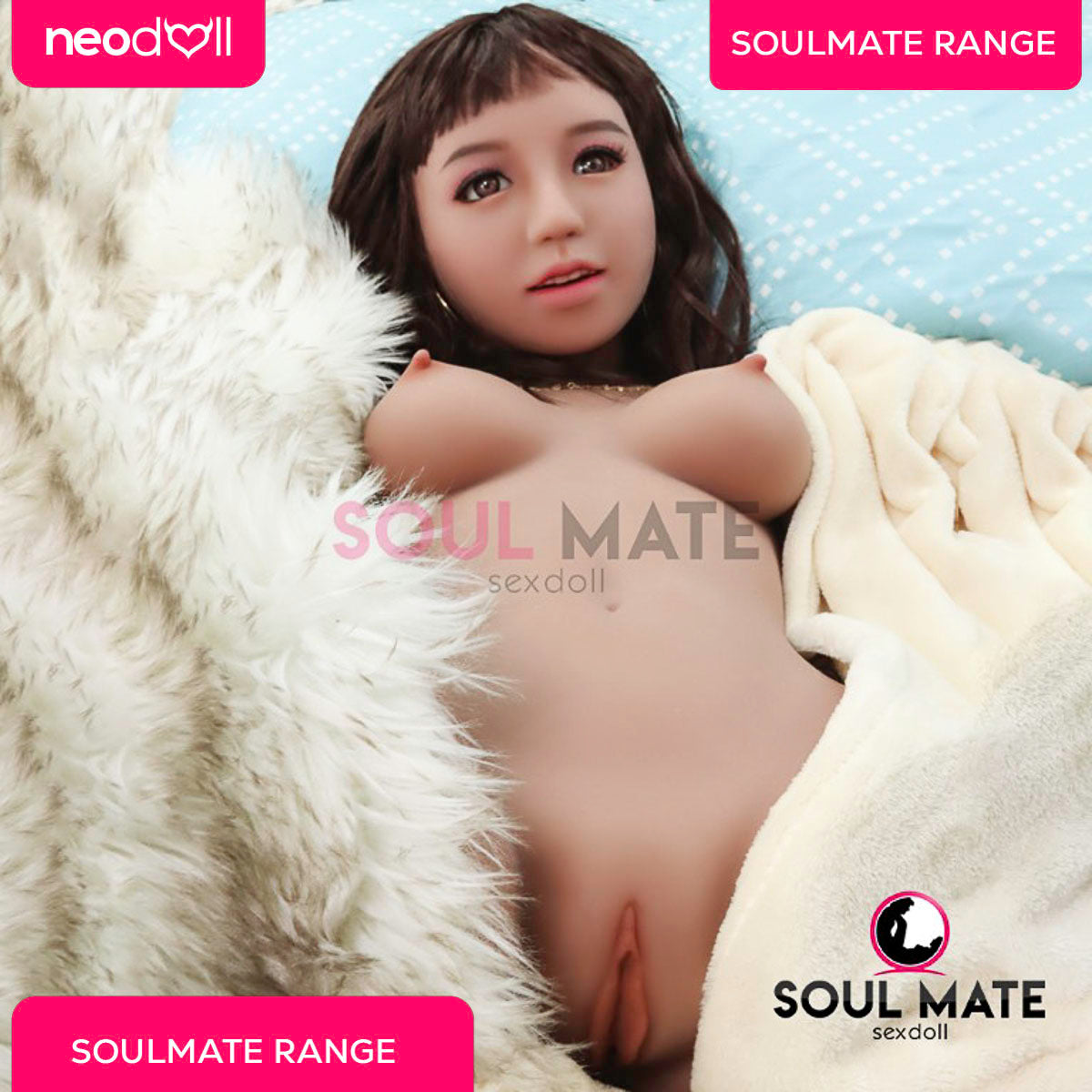 SoulMate Dolls - Kayla Tête avec Torse de Poupée Sexuelle - Brun Clair