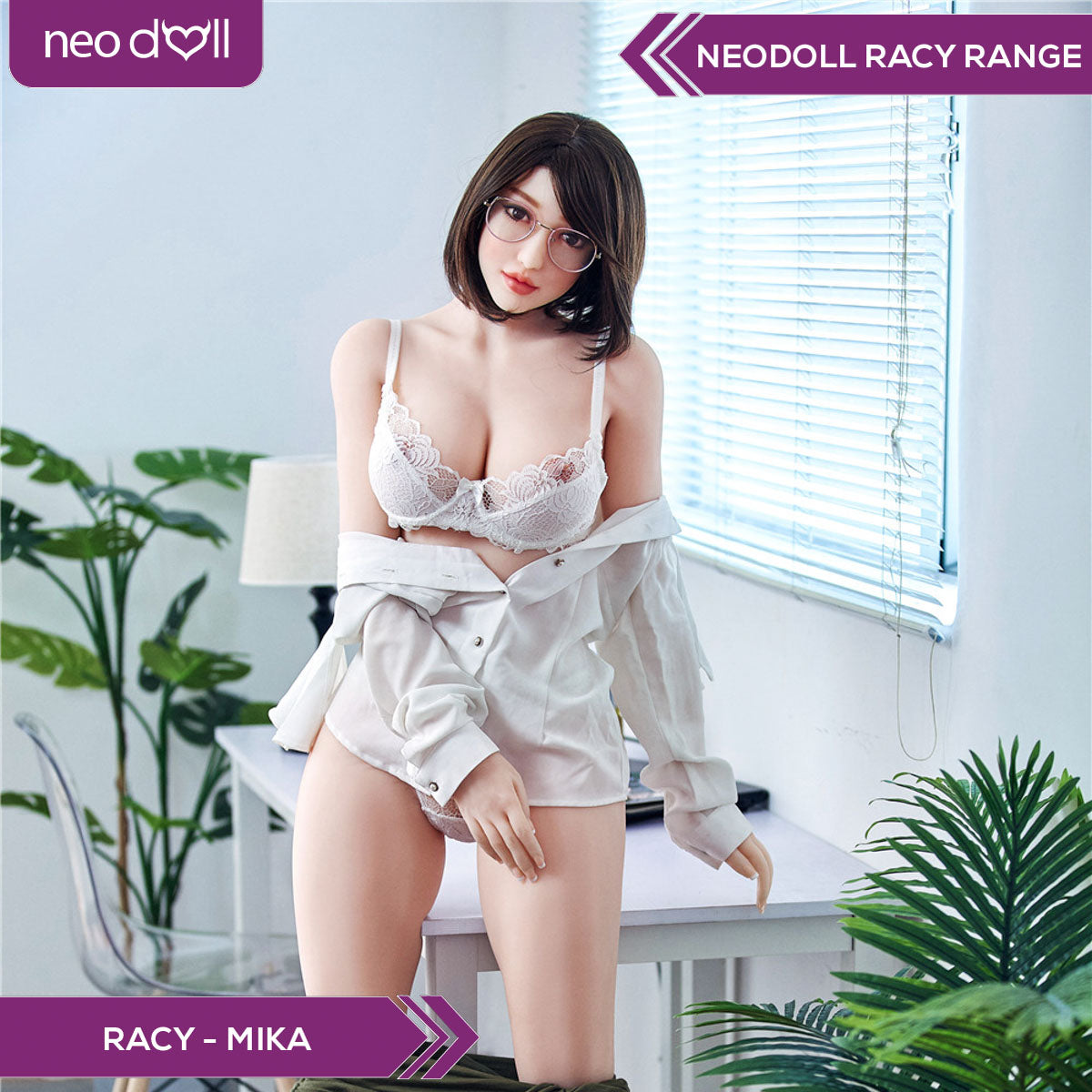Neodoll Racy Mika - Poupée de Sexe Réaliste - 159cm - Blanche
