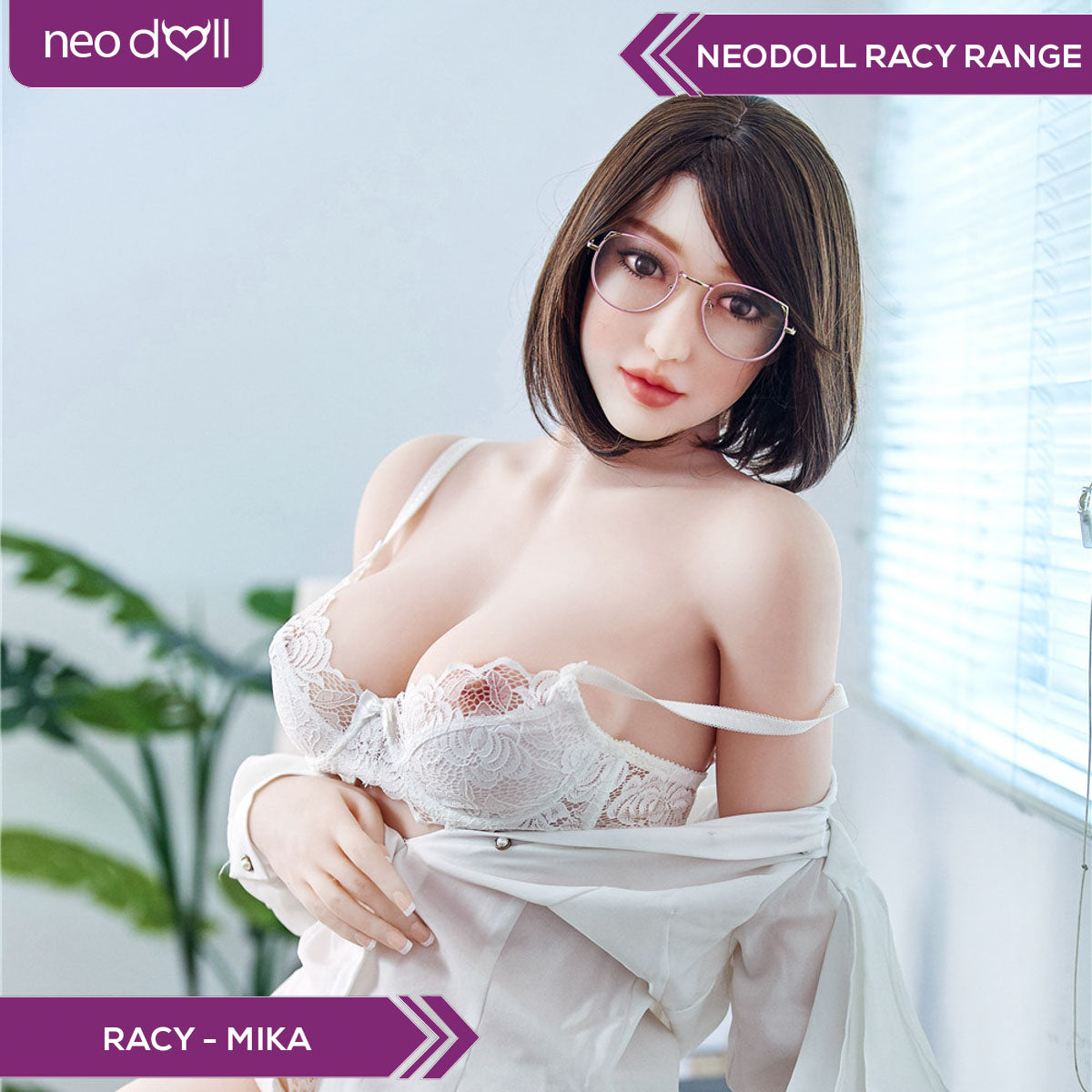 Neodoll Racy Mika - Poupée de Sexe Réaliste - 159cm - Blanche
