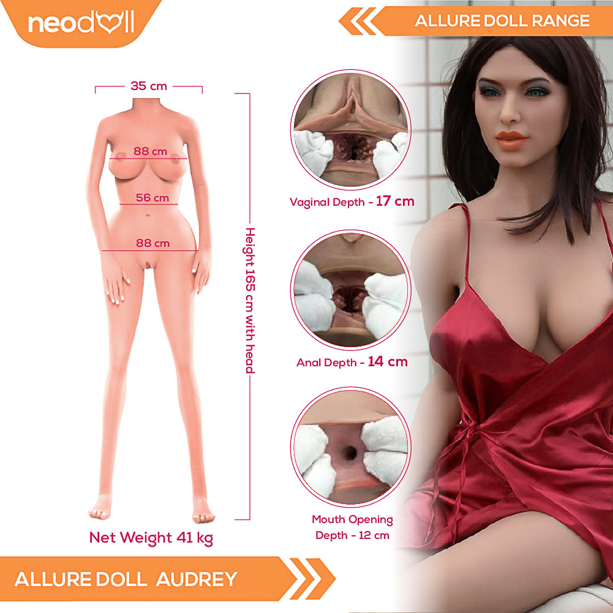 Neodoll Allure Audrey - Poupée de Sexe Réaliste - 165cm - Bronzer