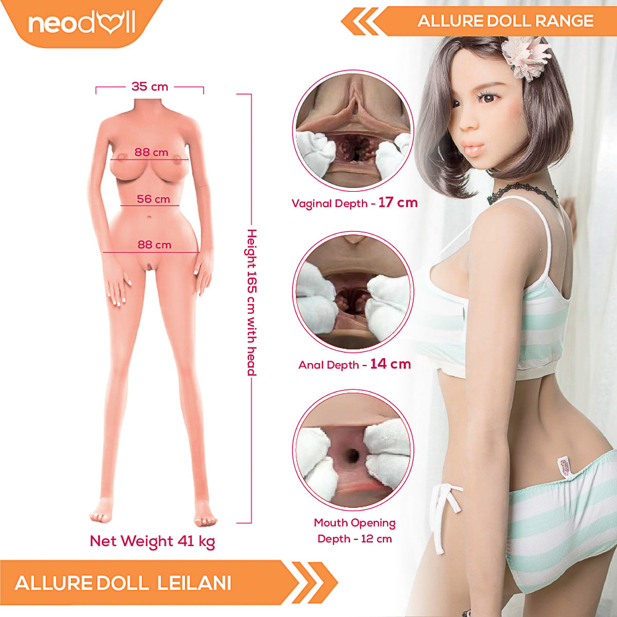 Neodoll Allure Leilani - Poupée de Sexe Réaliste - 165cm - Bronzer