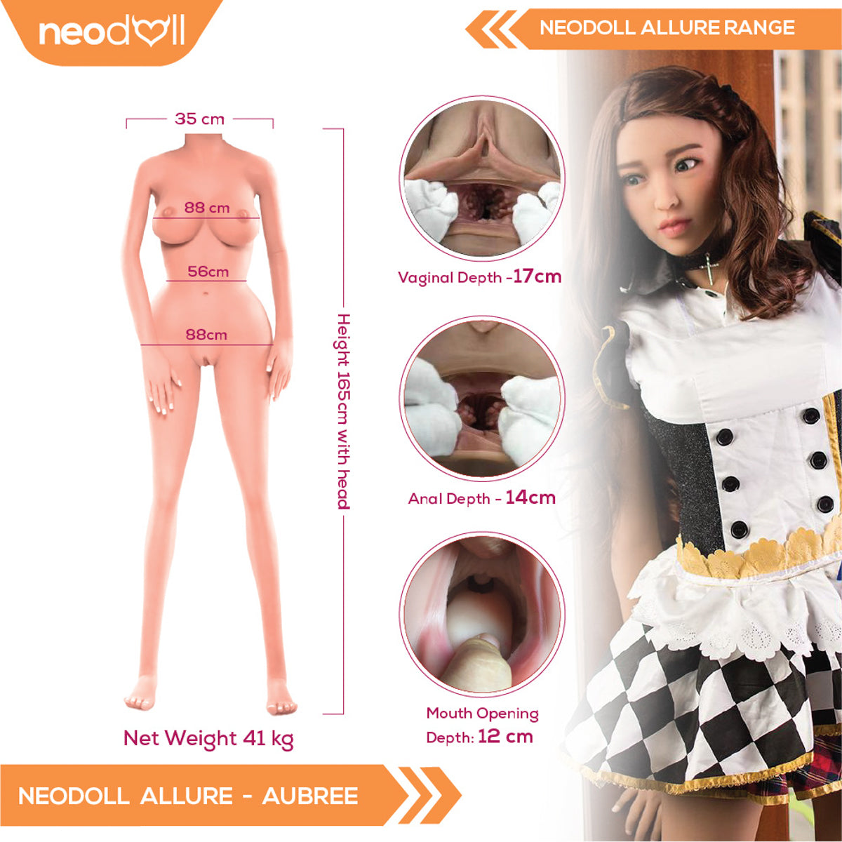Neodoll Allure Aubree - Poupée de Sexe Réaliste - 165cm - Bronzer