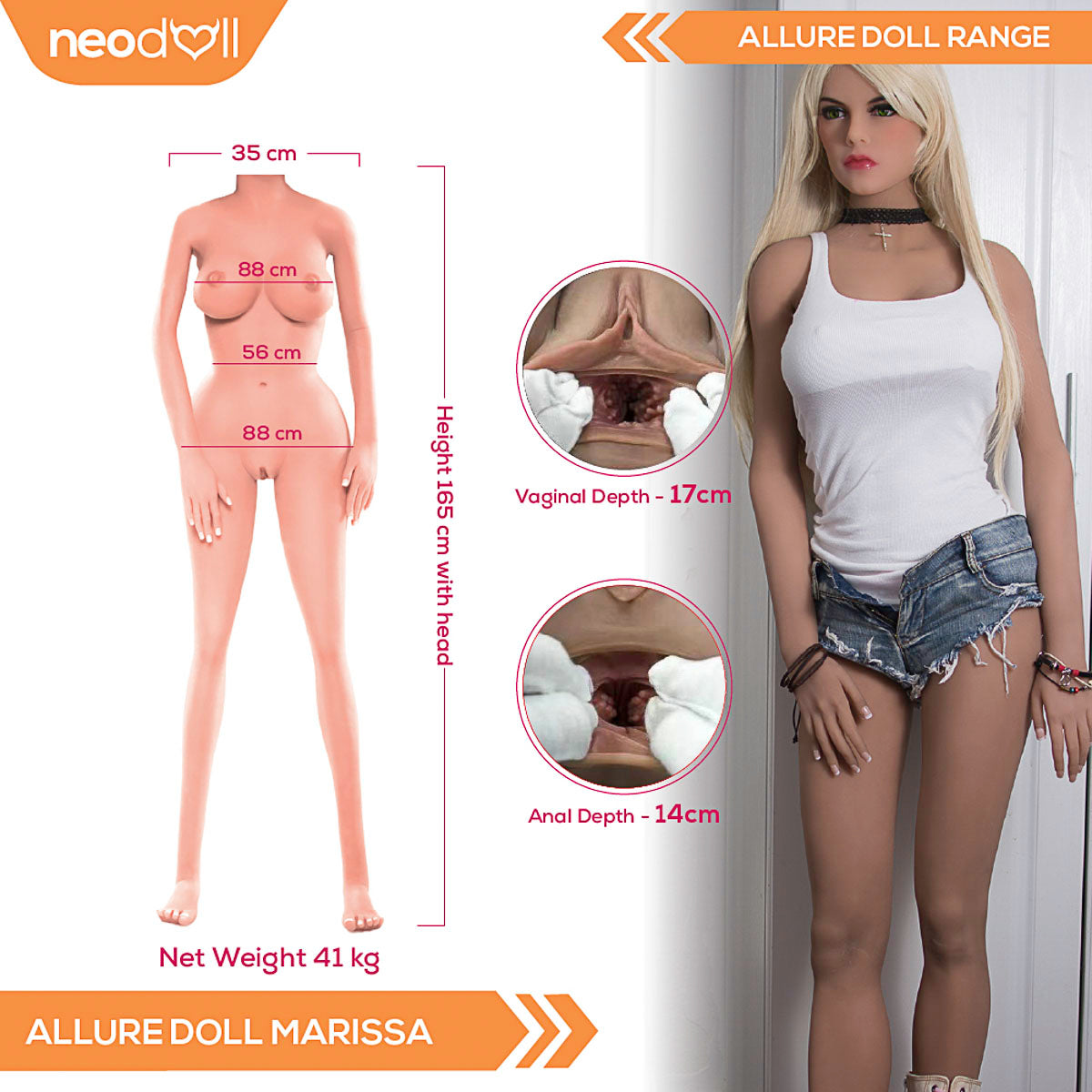 Neodoll Allure Marissa - Poupée de Sexe Réaliste - 165cm - Bronzer