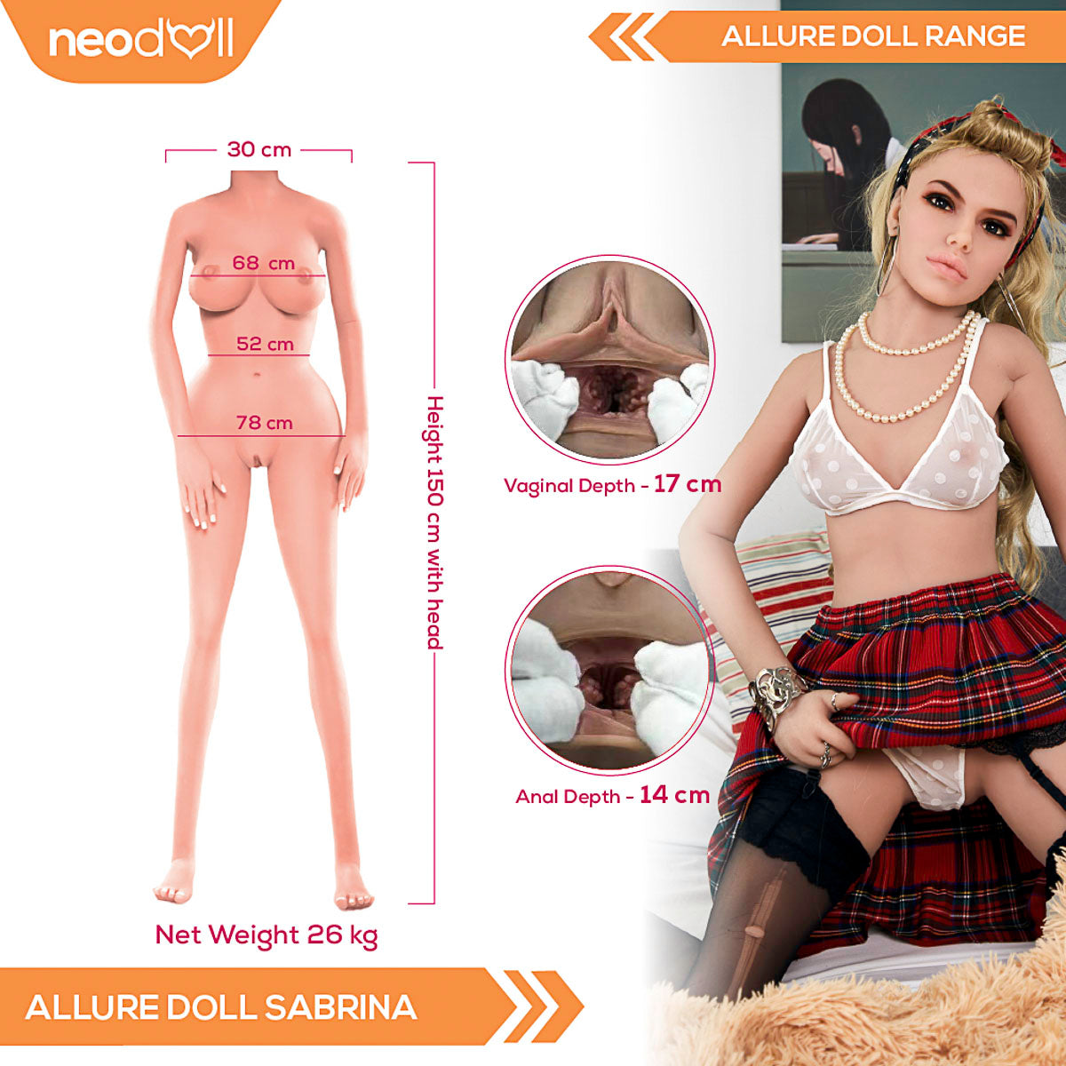 Neodoll Allure Isla - Poupée de Sexe Réaliste - 150cm - Bronzer
