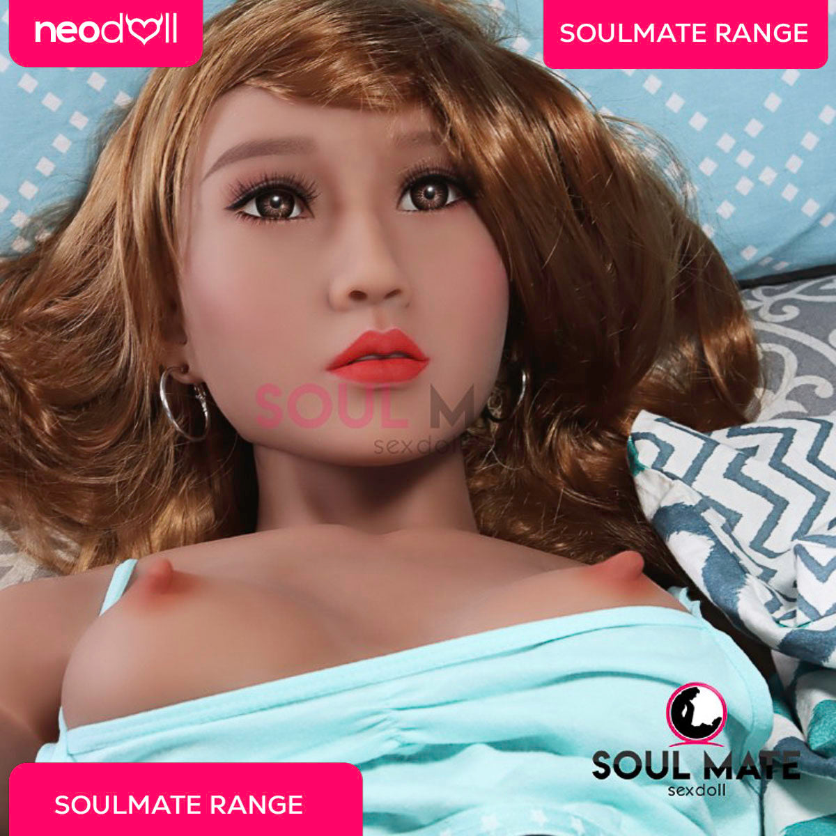 SoulMate Dolls - Josie Tête avec Torse de Poupée Sexuelle - Brun Clair