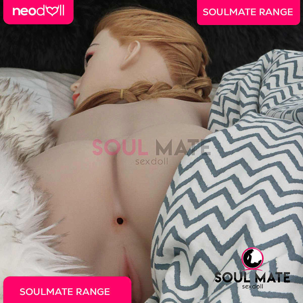 Soulmate Dolls - Daniela Cheveux Empilés Sur la Tête avec Torse de Poupée Sexuelle - Blanche