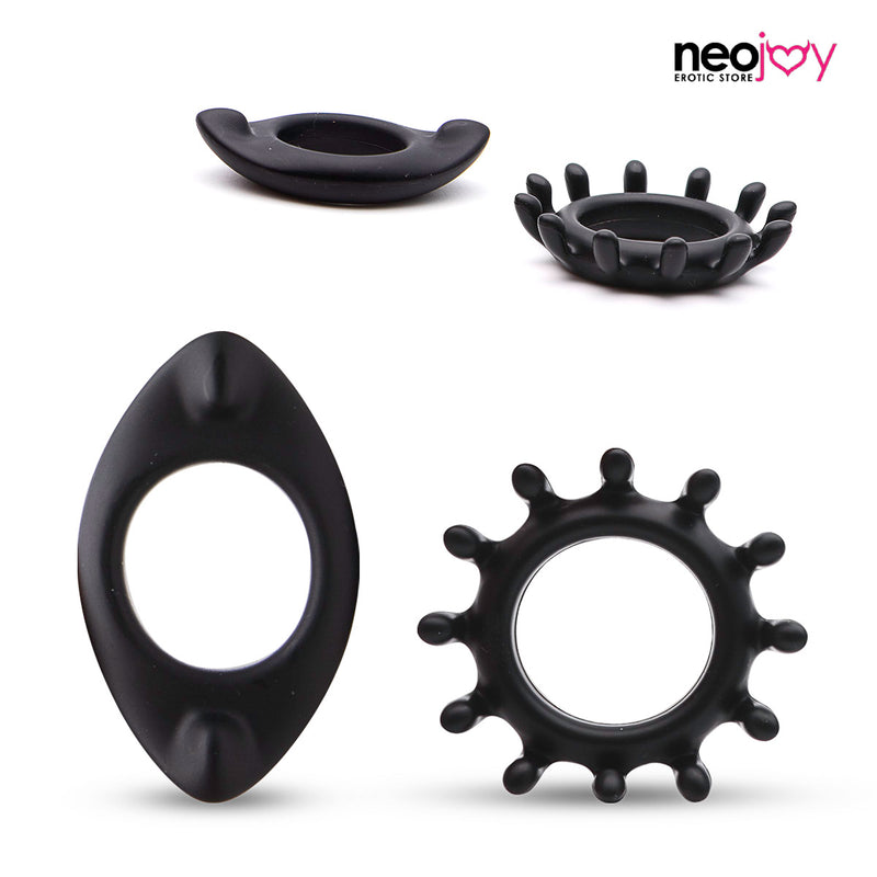 Neojoy Gear Ring Anneau Pénien en Silicone pour Érection Améliorée Ensemble de 2 Anneaux de Pénis video