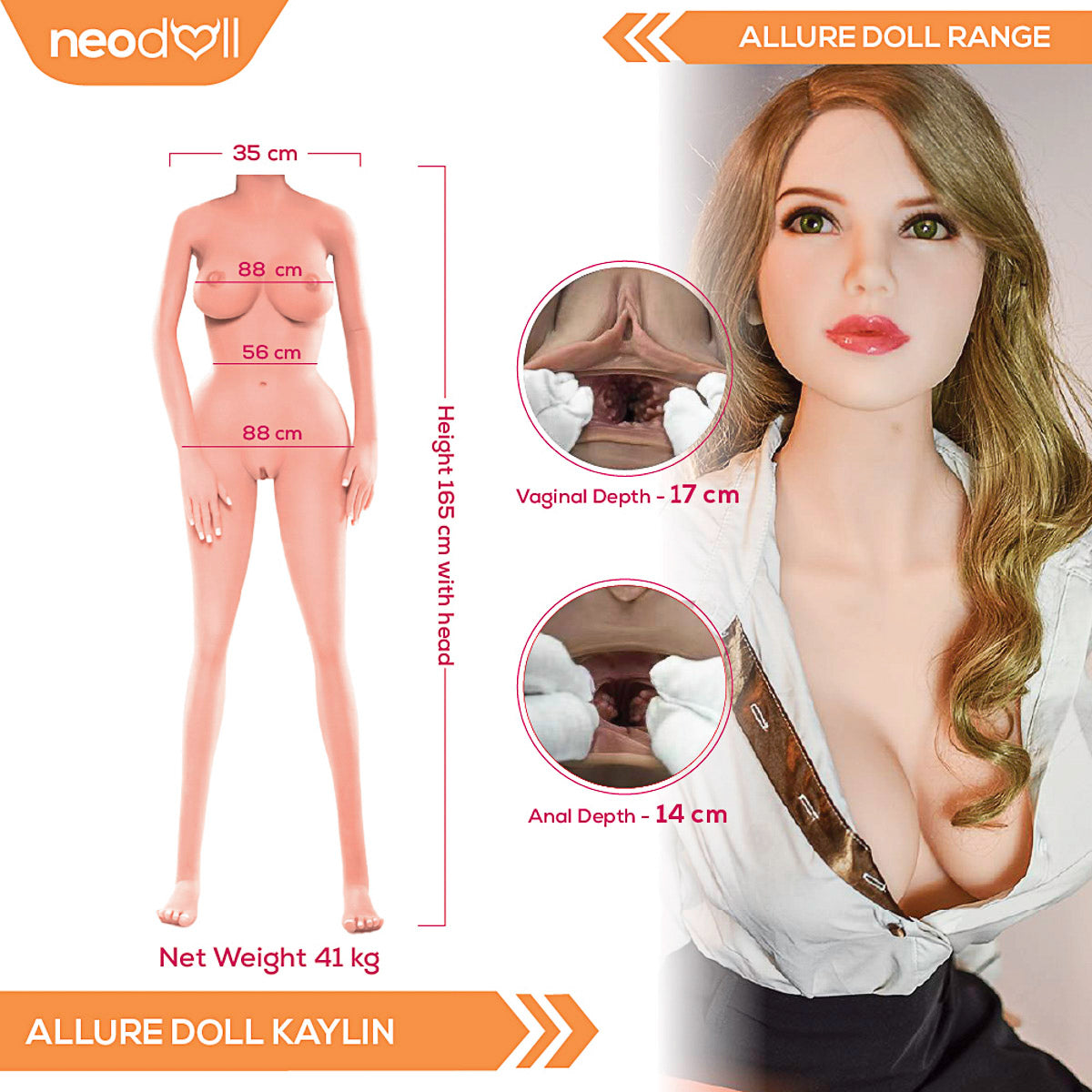 Neodoll Allure Kaylin - Poupée de Sexe Réaliste - 165cm - Naturel