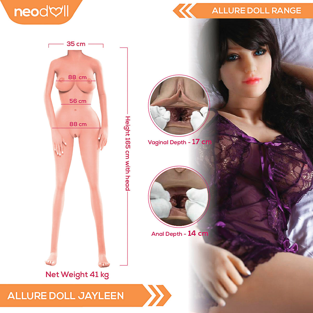 Neodoll Allure Jayleen - Poupée de Sexe Réaliste - 165cm - Naturel