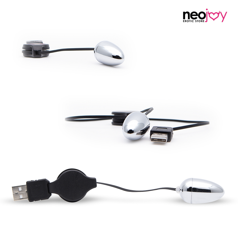 Neojoy Petit Bullet Argenté - Vibromasseur Bullet à Prise USB - Stimulation Clitoridienne Anale Vaginale - Fil à Ressort Jouet Sexuel Adulte video
