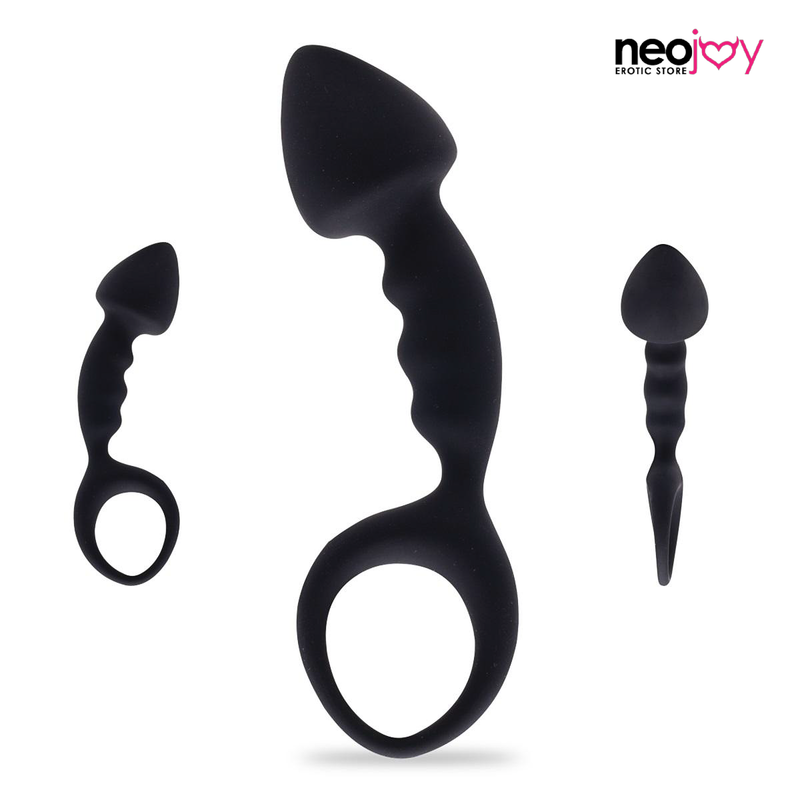 Plug anal Neojoy Cupid's Arrow en silicone Noir avec boucle - 3.9 pouces - 10cm video