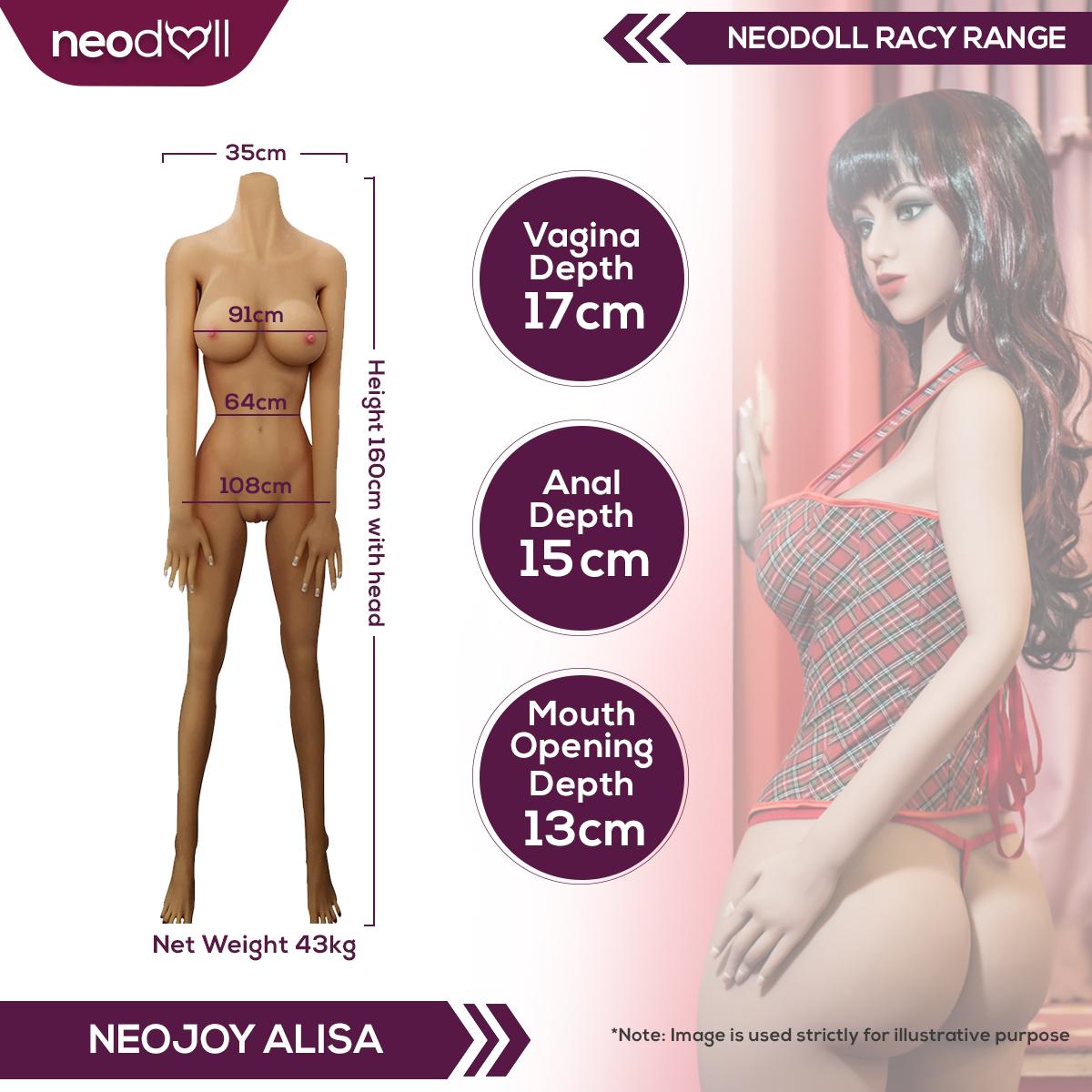 Neodoll Racy Alisa - Poupée de Sexe Réaliste - 160cm - Brun