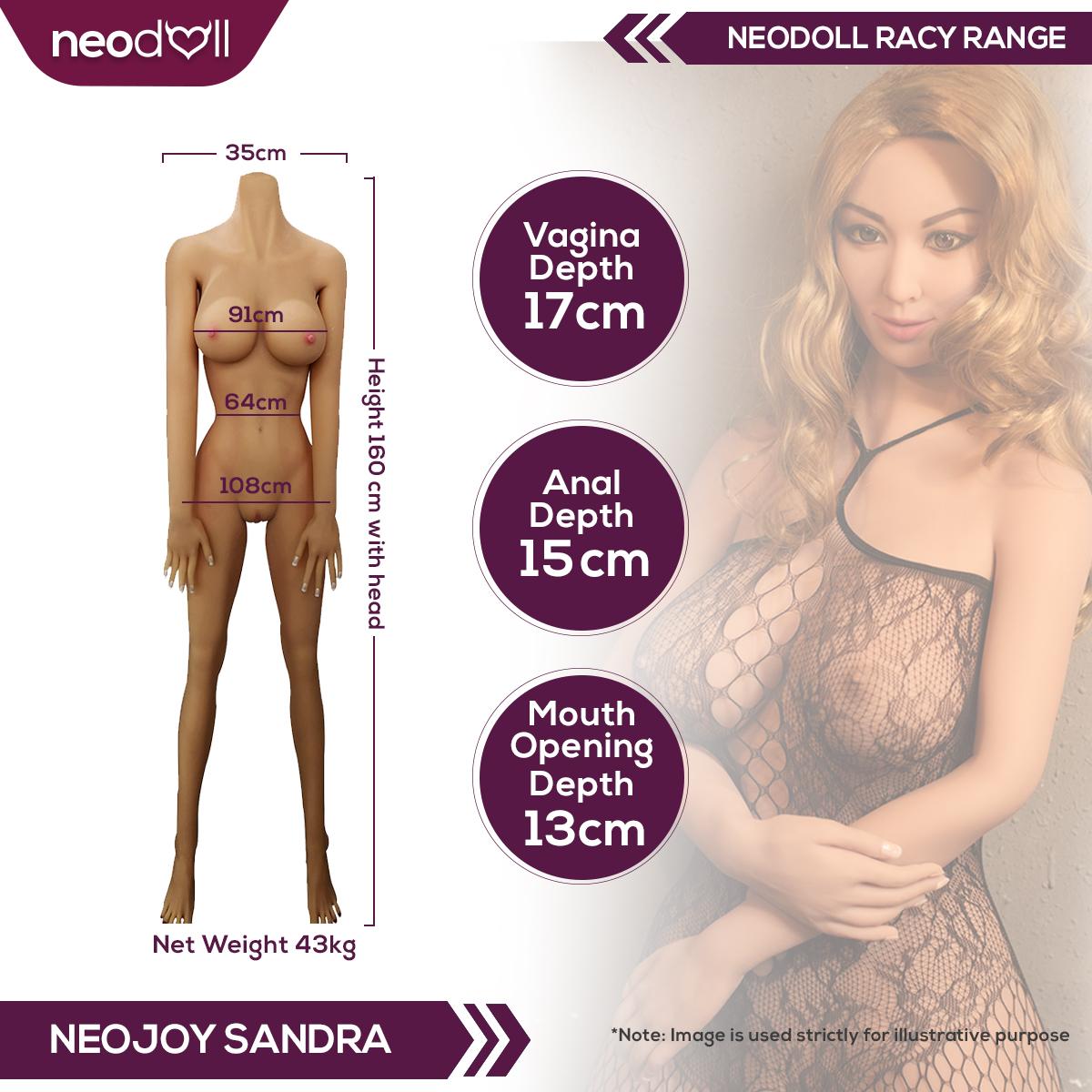 Neodoll Racy Sandra - Poupée de Sexe Réaliste - 160cm - Brun