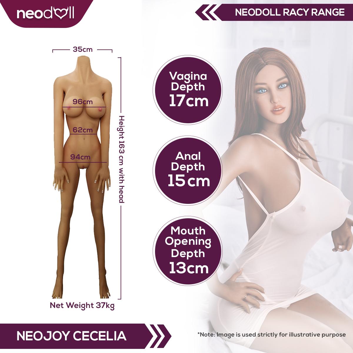 Neodoll Racy Cecelia - Poupée de Sexe Réaliste - 163cm Plus - Brun
