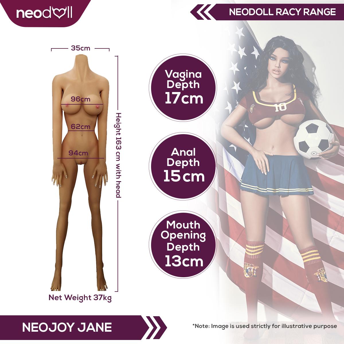 Neodoll Racy Jane - Poupée de Sexe Réaliste - 163cm - Brun