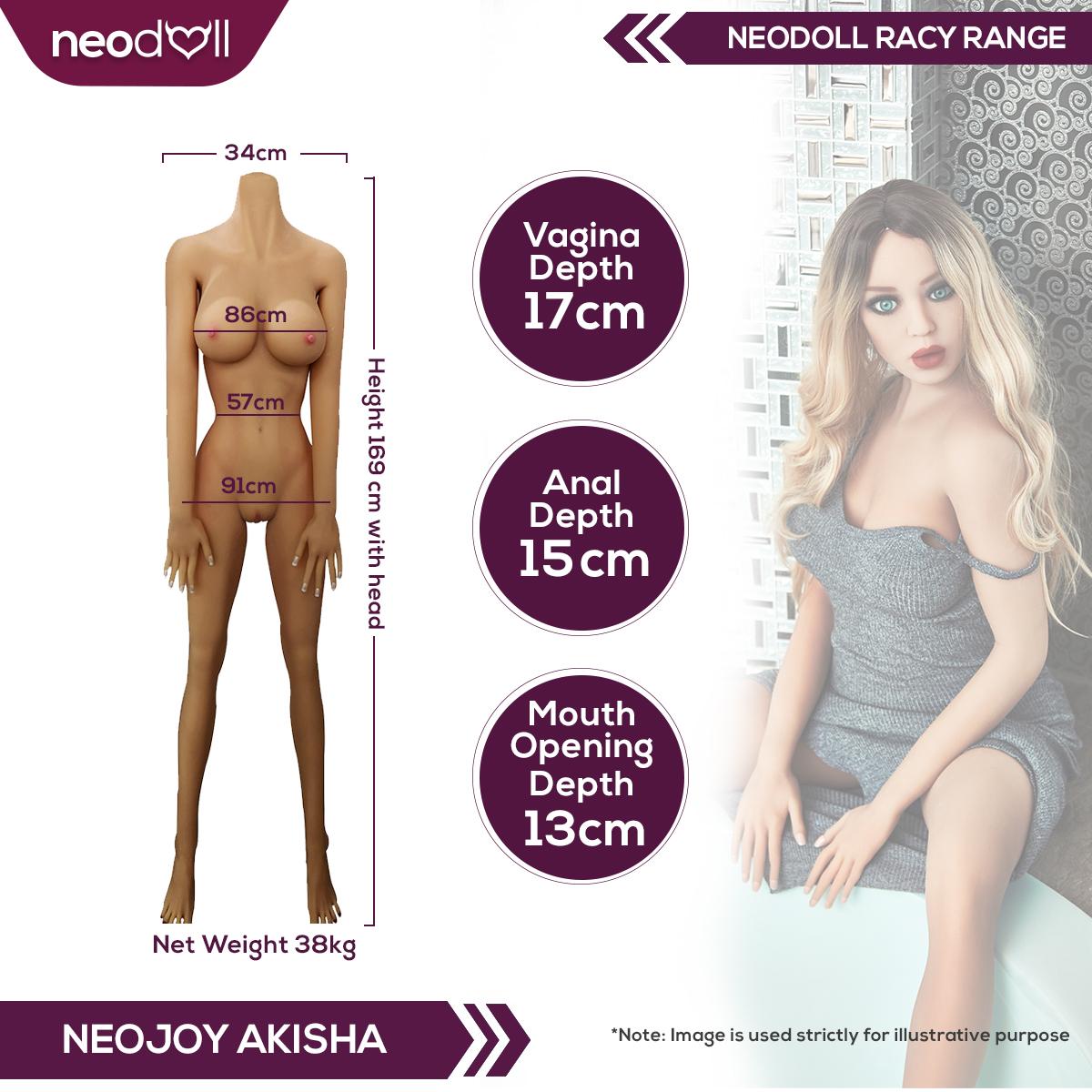 Neodoll Racy Akisha - Poupée de Sexe Réaliste - 169cm - Bronzer
