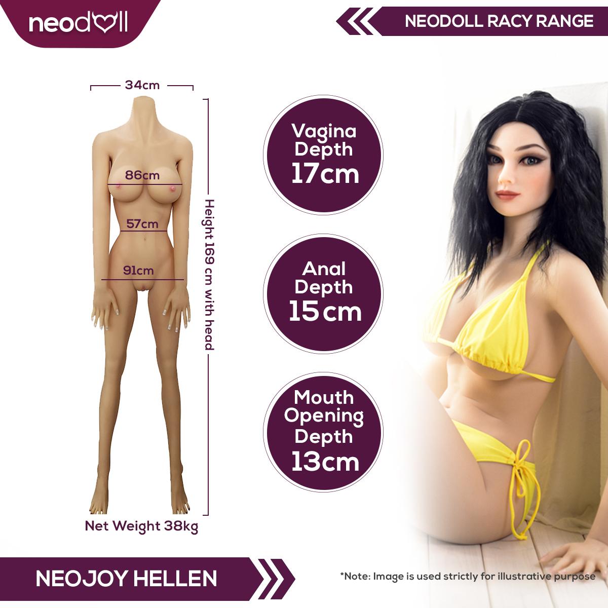 Neodoll Racy Hellen - Poupée de Sexe Réaliste - 169cm - Blanche