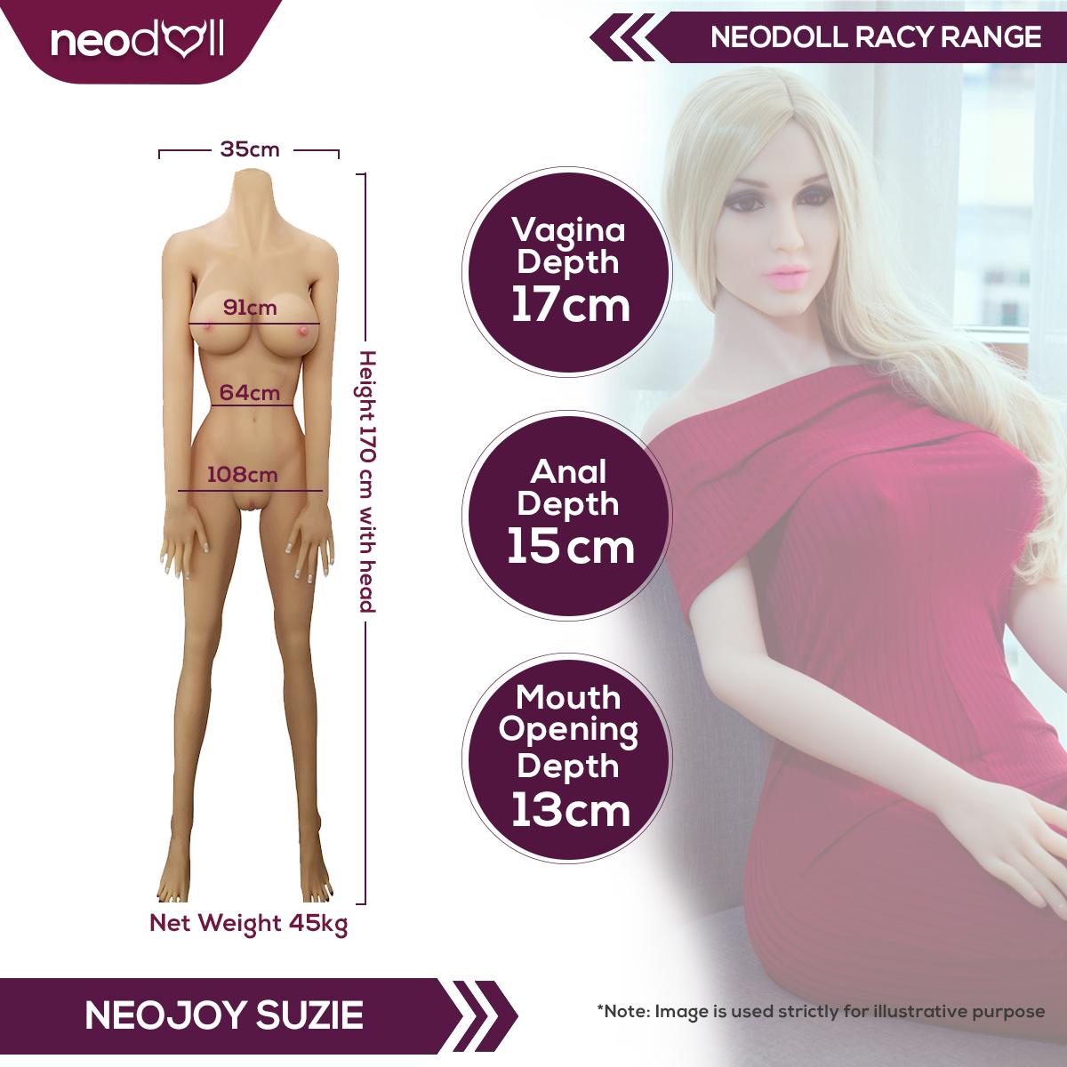 Neodoll Racy Suzie - Poupée de Sexe Réaliste - 170cm - Blanche