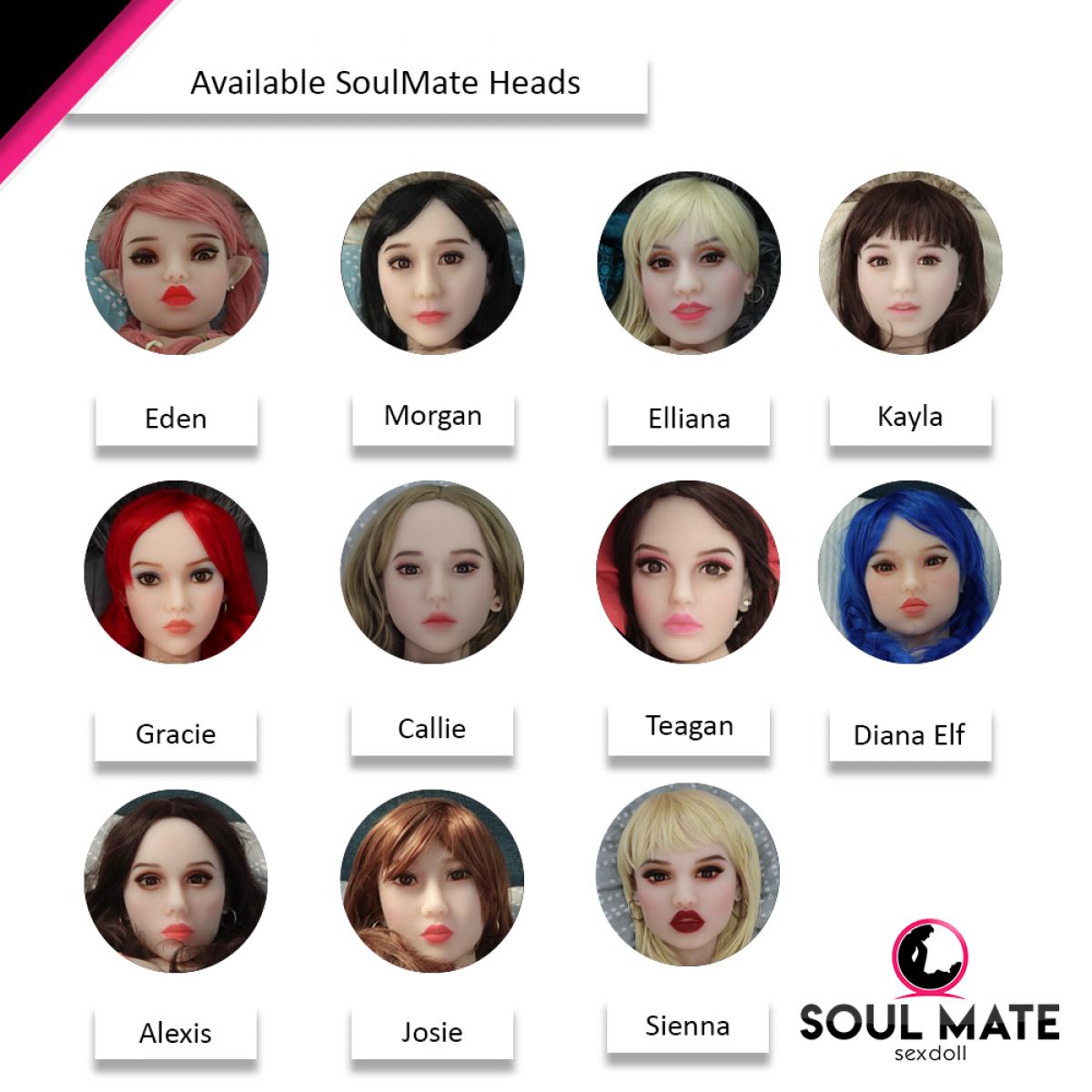 Soulmate Dolls - Lilly Tête avec Torse de Poupée Sexuelle - Blanche