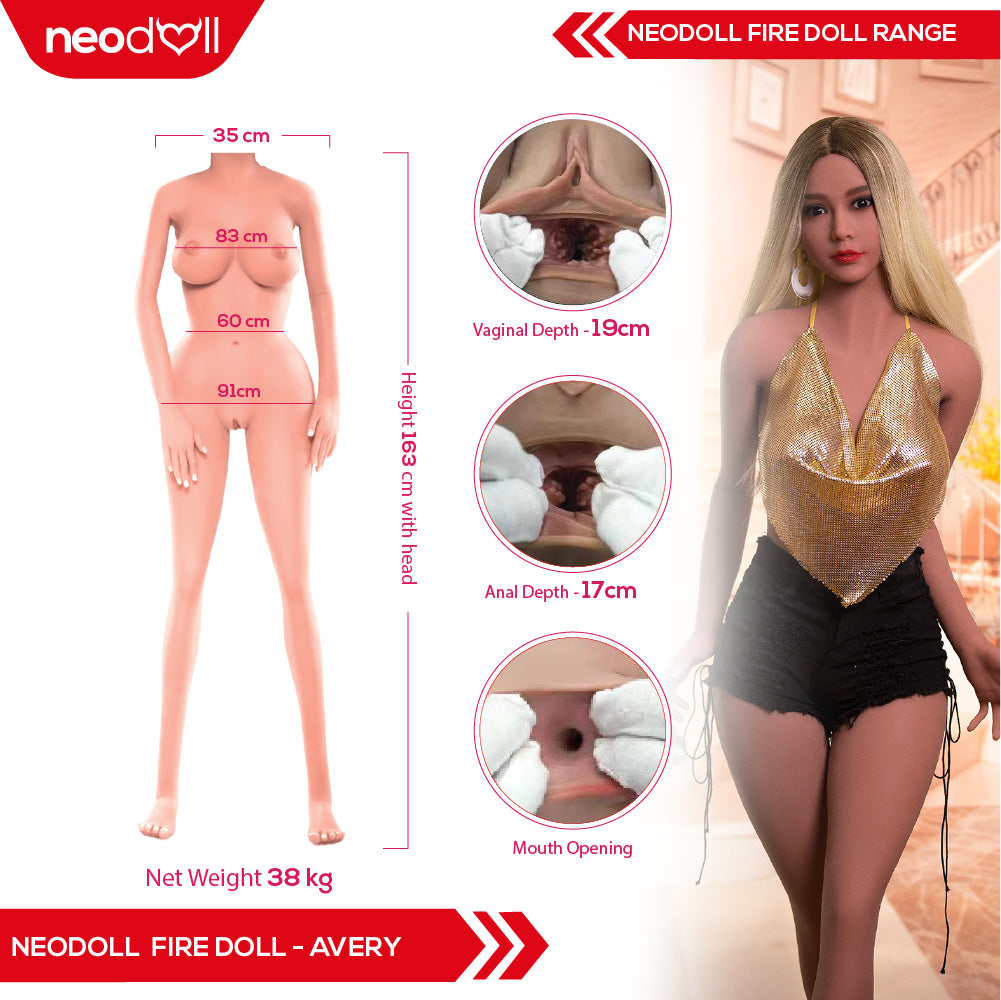 Fire Doll - Avery - Poupée de Sexe Réaliste - 163cm - Gel Sein - Bronzage Léger